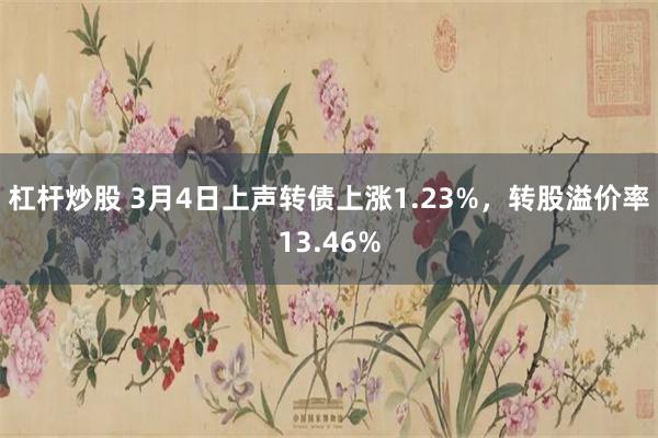 杠杆炒股 3月4日上声转债上涨1.23%，转股溢价率13.4