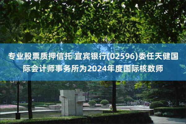 专业股票质押信托 宜宾银行(02596)委任天健国际会计师事